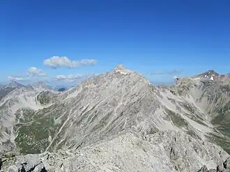 Vue depuis la Samspitze&nbsp;(de).