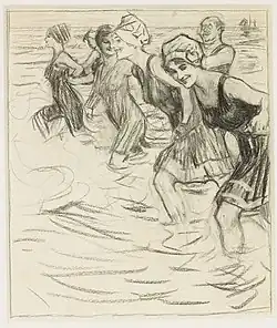 Dessin préparatoire pour une couverture, par Brynolf Wennerberg&nbsp;(de) (1913).