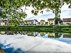 Voujeaucourt vu du parc de loisirs.