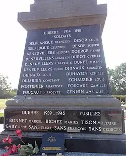 Détail du monument aux morts de Vred.