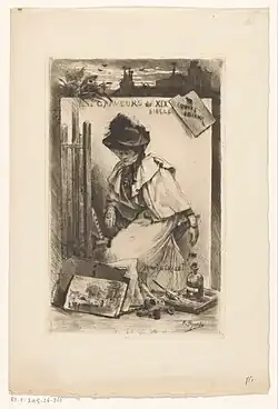 Frontispice des Graveurs du dix-neuvième siècle, tome 10, Conquet, 1890.