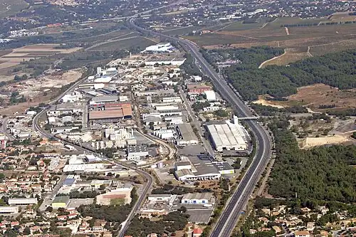 Vue aérienne sur Sorgues.