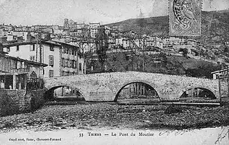 Vue aval du pont du Moutier vers le début du XXe siècle