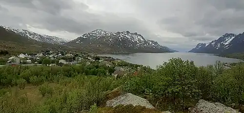 Vue d'Ersfjordbotn et du fjord