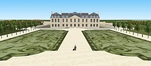 Vues vers le sud/ouest : du parterre de Louvois depuis le haut de la Grotte ;