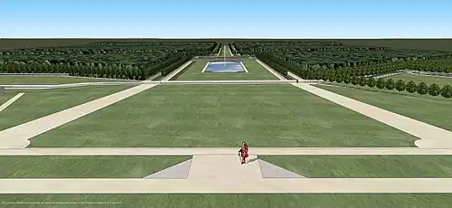 Vue restituée du jardin du château de Gournay-sur-Aronde, en 1786.