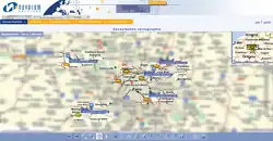 Vue d'ensemble du parc automobile équipé de boîtiers de géolocalisation sur un fond cartographique.