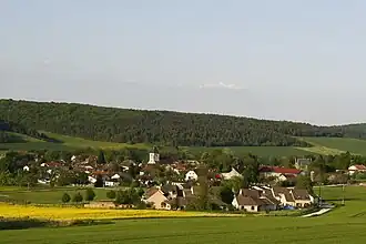 Vue générale de Longchamp-sur-Aujon, axe ouest/est.