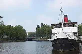 Le "Port de l'Erdre" avec la sortie du tunnel au centre (rectangle noir).