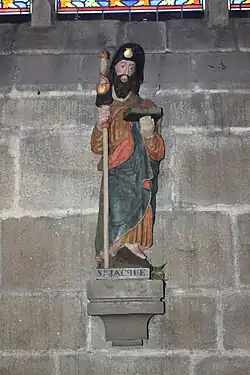 Statue polychrome de saint Jacques.
