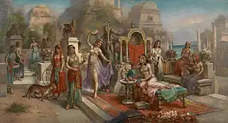 Jardins suspendus de la Sémiramis, peinture de H. Waldeck.