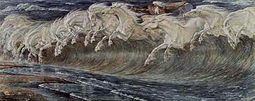 Des vagues représentées par des chevaux blancs : substitution opérée par la métaphore