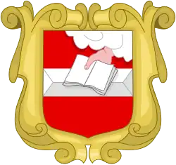 Armes figurant avec Saint-Pierre sur les sceaux de l'ancienne Université de Louvain. C'est elles qui étaient utilisées principalement comme symbole de l'université avant 1795.