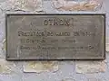 Plaque sur Othon, fondateur de la cité.