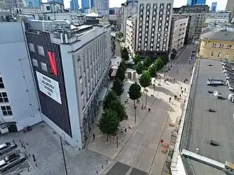 Vue de la place Pięciu Rogów à Varsovie