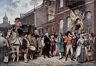 Inauguration de Washington à Philadelphie en 1793.