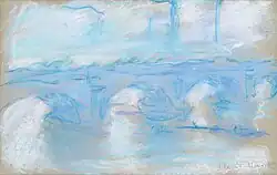 "Waterloo Bridge" (1900-1901) pastel par Claude Monet