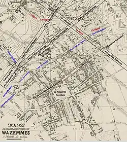 Wazemmes en 1855 surimposition de rues actuelles