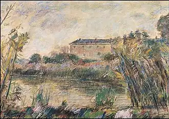 Roseaux sur le lac Cernica (peut-êrre 1971), pastel, 44&nbsp;×&nbsp;63&nbsp;cm, collection particulière.