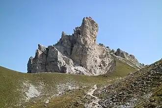 Le Weißlahngrat depuis le sud.