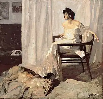 Dame mit Windhund (1904), huile sur toile