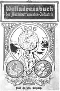 Page de titre de l'annuaire Weltadressbuchs der Musikinstrumenten-Industrie, édition de 1906