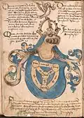 Le « blason de Dieu » répertorié dans l'Armorial de Wernigerode&nbsp;(en), v. 1490.