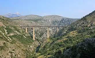 Le viaduc de Mala-Rijeka (XXe&nbsp;siècle, Monténégro).