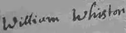 signature de William Whiston (1667-1752)