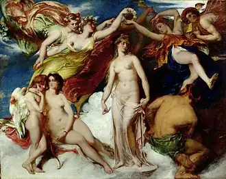 Pandore couronnée par les Saisons, William Etty, 1824, Leeds Art Gallery.