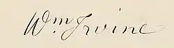 signature de William Irvine (général)