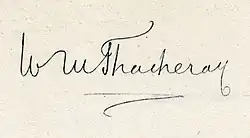 signature de William Makepeace Thackeray