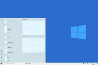 Capture d'écran simplifiée du bureau de Windows 10 et de son menu démarrer.