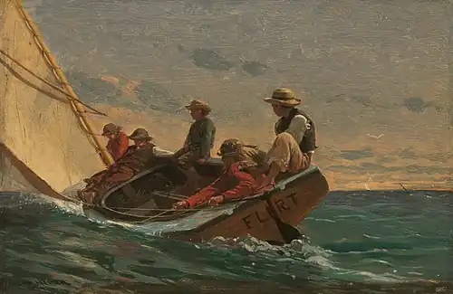 Le Flirt, étude de 1874, huile sur panneau de bois, National Gallery of Art.