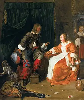 Gabriel Metsu, Femme offrant un verre de vin à un homme, vers 1654, collection particulière