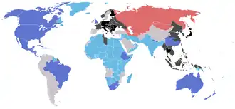 Carte montrant la situation stratégique mondiale en décembre 1942.