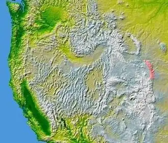 Carte de localisation des monts Laramie.