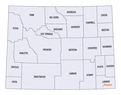 Comtés de l'État du Wyoming