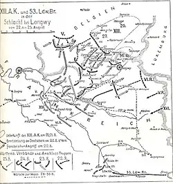 Mouvements de l'armée allemande en 1914.