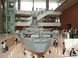 Vue arrière de la maquette du Yamato.