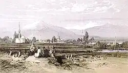 gravure couleurs : un paysage