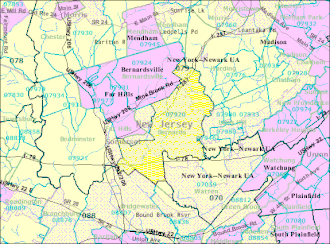 Localisation de Basking Ridge