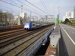 Une rame Z 26500 quittant la ligne droite vers la gare Montparnasse.