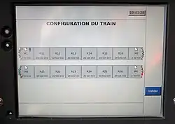 Vue d'un écran informatique d'aide à la disposition du conducteur conduite