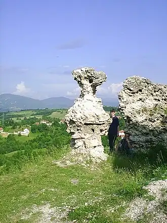 Les ruines de la forteresse de Prusac