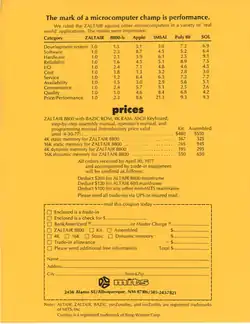 Prospectus annonçant le dévoilement du Zaltair.