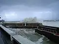 Le port de Zarautz un jour de tempête.