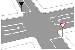 Panneau et marquages au sol