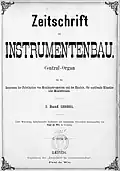 Page de titre du 1er N° de la revue Zeitschrift für Instrumentenbau