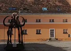 Réplique du mammouth « Kika », devant le bâtiment